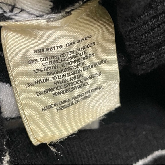 MOTH Midi Knit Dress Velda Asymmetric Stripe Mock Neck Black White Cutaway Wrap - Picture 8 of 9